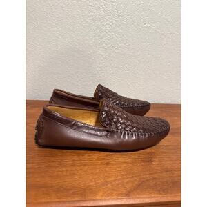 Saks Fifth Avenue Woven Leather Slip Ons Comfort Moo Leather Men's Size 10 M